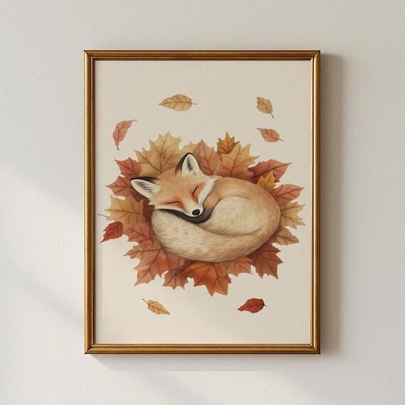 Thanksgiving Fox Print Holiday Wall Art Bathroom Collected Prints Cpp645