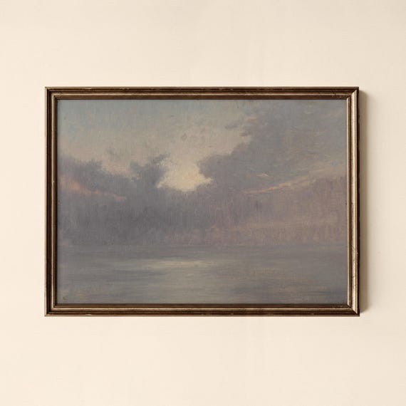 Vintage Moody Coastal Sky Print Living Room Decor Collected Prints Cpl361