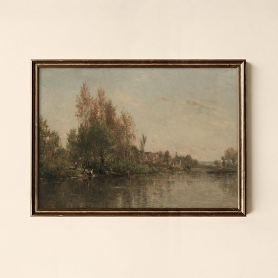 Vintage Spring River Landscape Print Living Room Decor Wall Art Collected Prints Cpl047