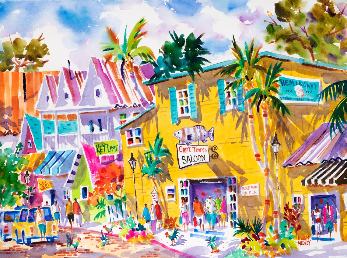 Captain Tony's Saloon Key West Rooster Poster, Ellen Negley - Image 3