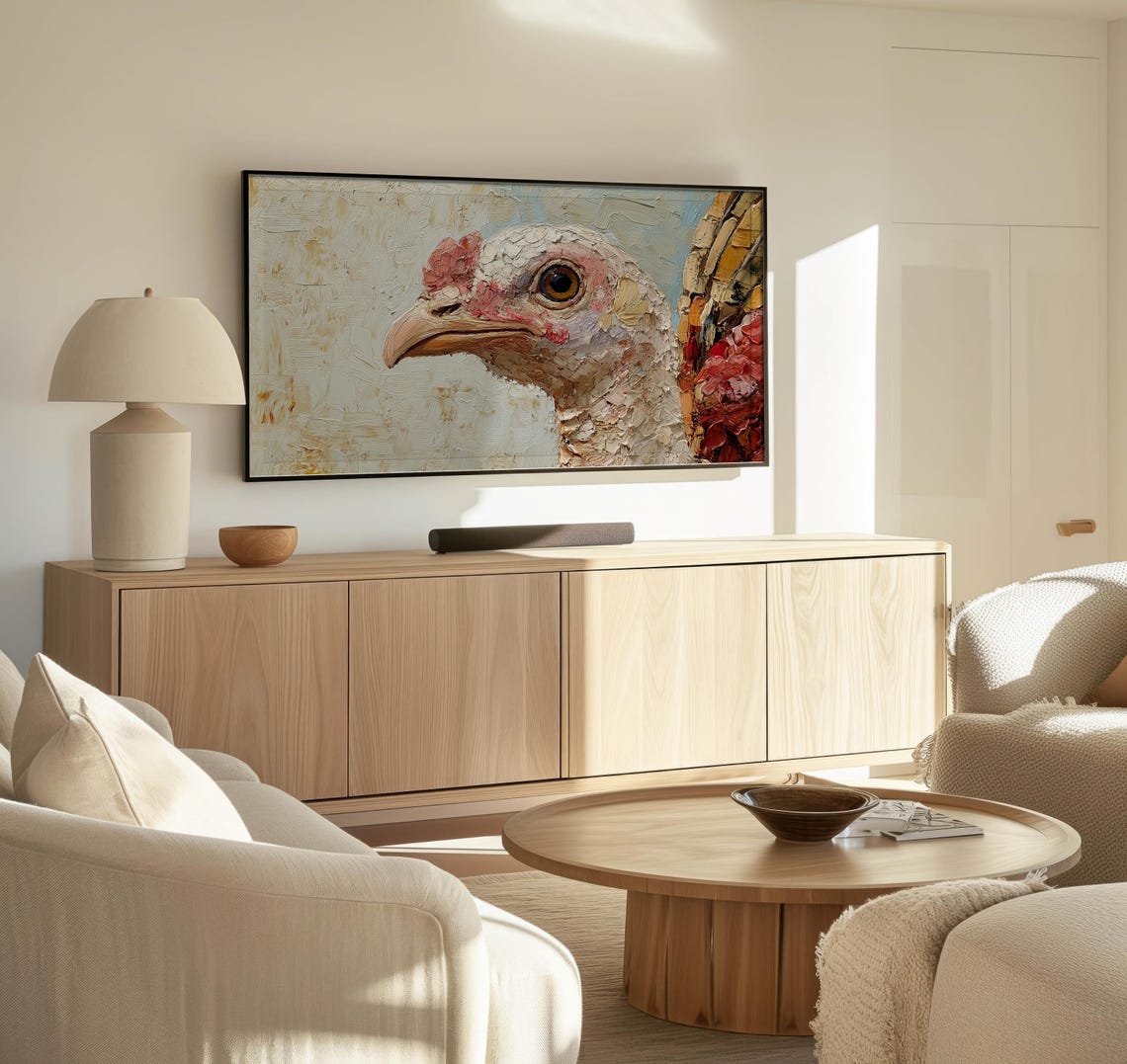 Frame Tv Turkey Textured Art Art For Frame Tvs Nature Tv Art Rustic Animal Tv Art Fall Art Paletta Prints - Image 3