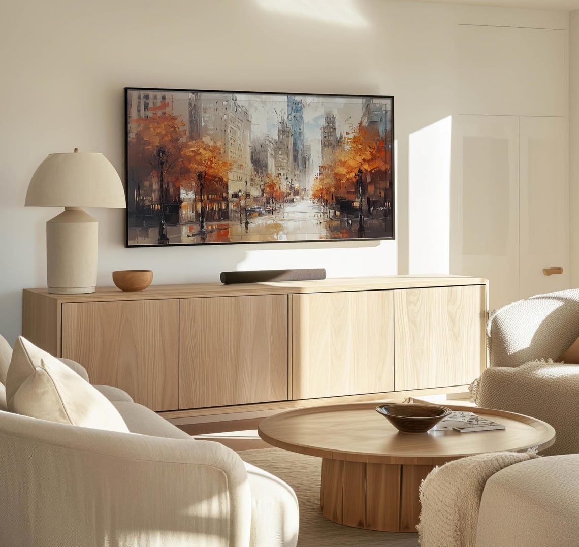 Frame Tv Autumn City Street Art Art For Frame Tvs Rustic Moody Seasonal Tv Art Scenic Vintage Tv Art Paletta Prints - Image 3