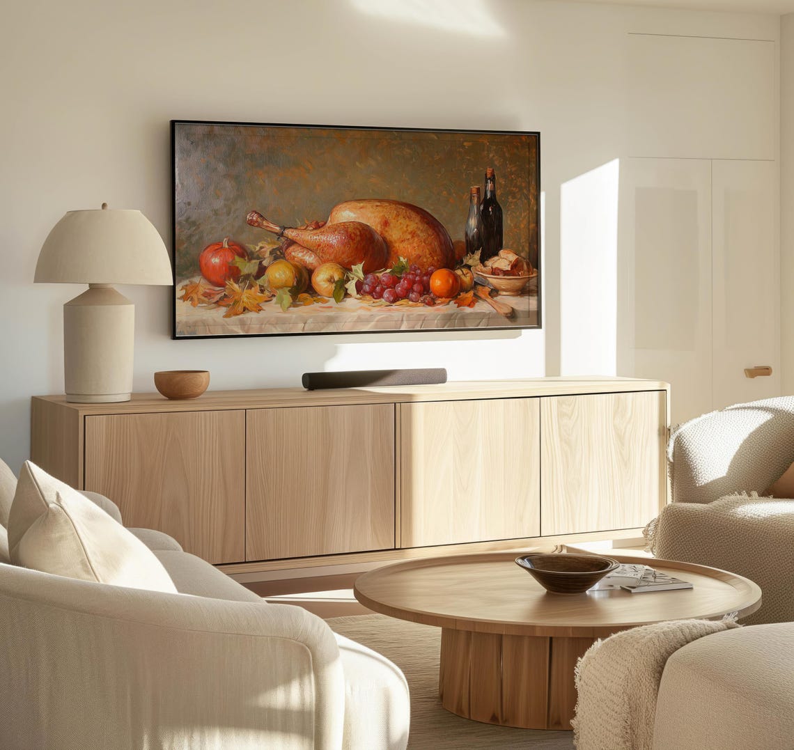 Frame Tv Thanksgiving Turkey Art Art For Frame Tvs Nature Tv Art Rustic Food Tv Art Fall Art Paletta Prints - Image 3