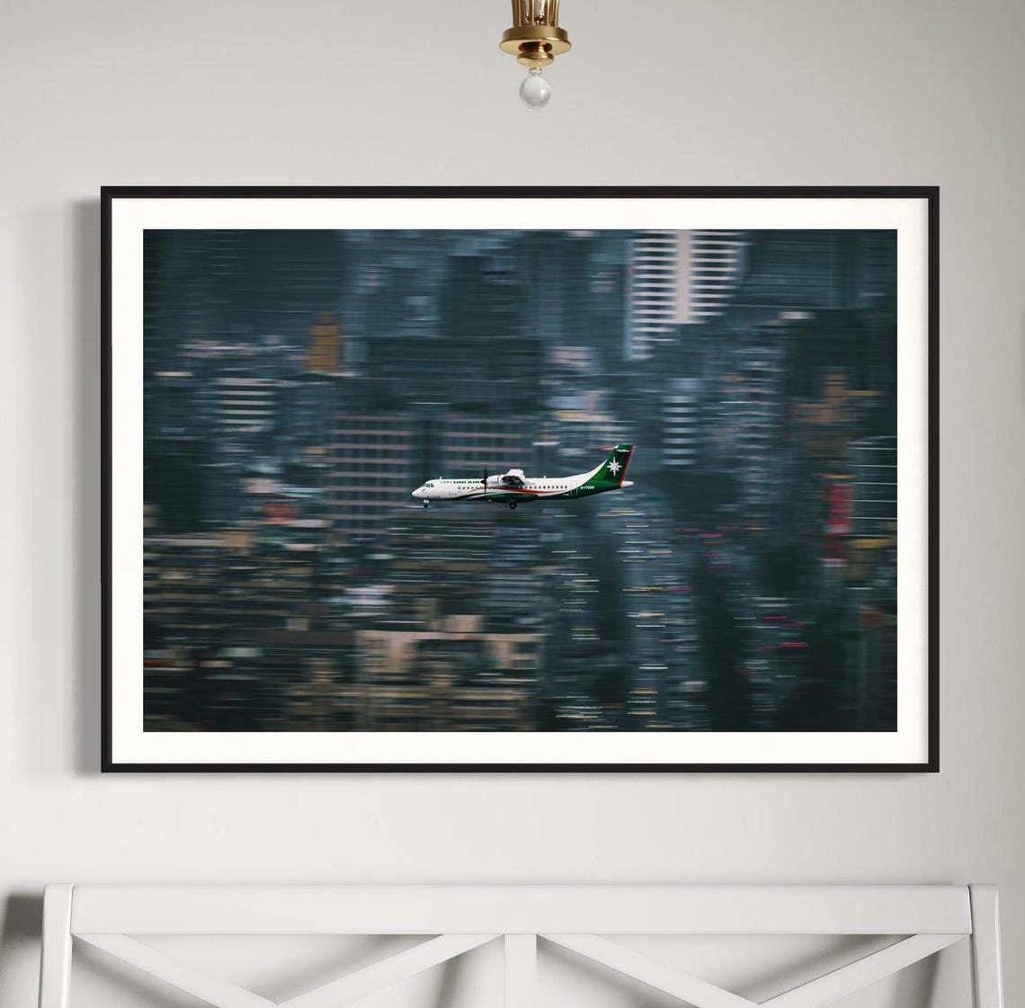 Airplane Soaring Over Taipei City Skyline At Dusk Photo Poster