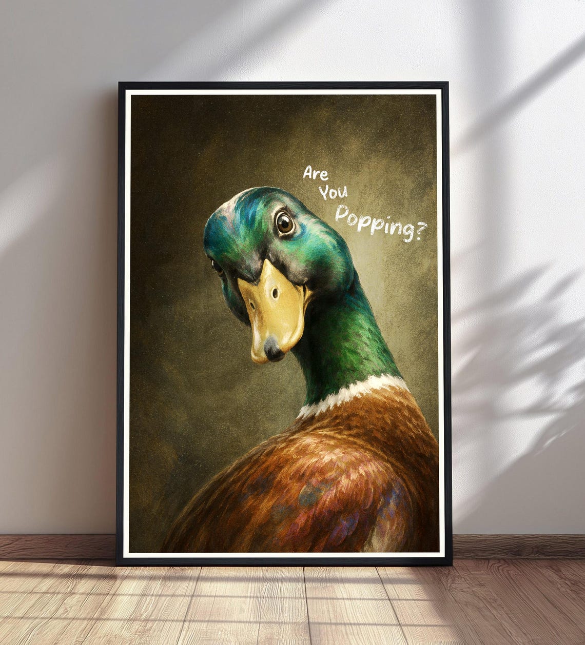 Funny Mallard Duck Are You Popping Humor Animal Portrait Wall Poster