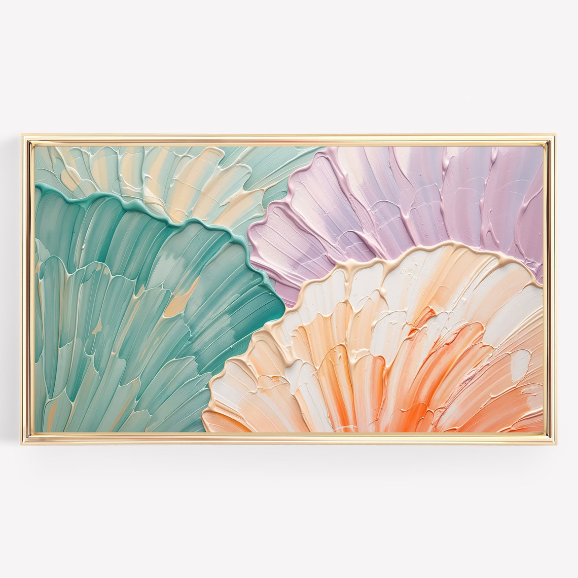 Textured Pastel Abstract Paint with Seashell Colors Art Poster - Image 2