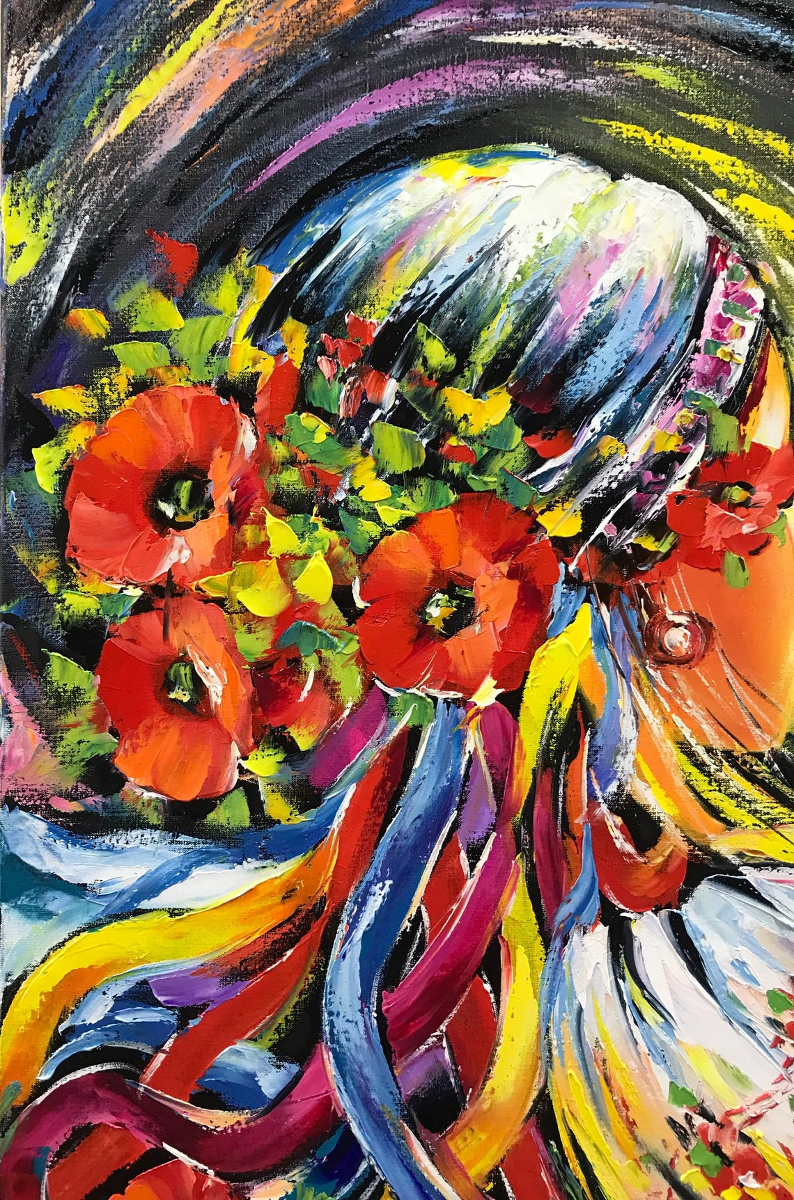 Ukrainian Woman Painting Original Ukrainian Girl Art Ukraine Wall Art Woman With Wreath Painting Ukrainian Folk Art Ukrainian Gifts - Image 2