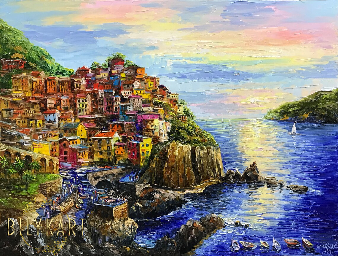 Manarola Cinque Terre Italian Landscape Art Print