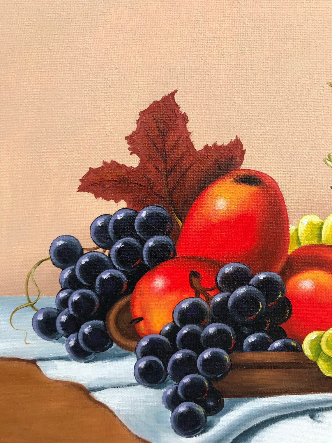 Still Life Fruits Oil Painting Original Ukrainian Artwork Classic Fruit Painting Still Life Art Ukrainian Fruits Basket Painting On - Image 3