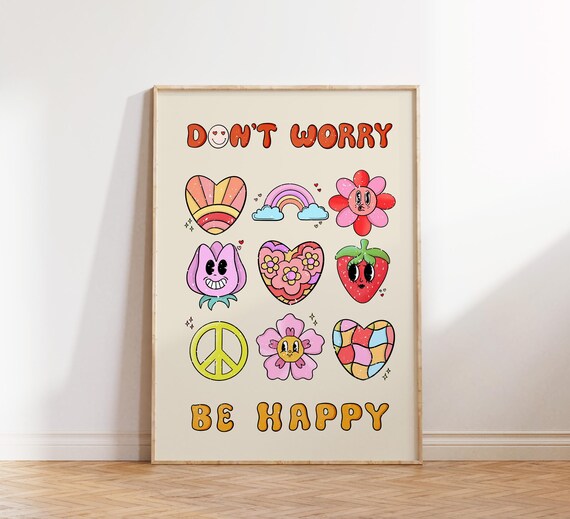 Cute Retro Wall Art Print Inspirational Print Trendy Poster Cute Wall Art Retro Poster Art Wall Decor