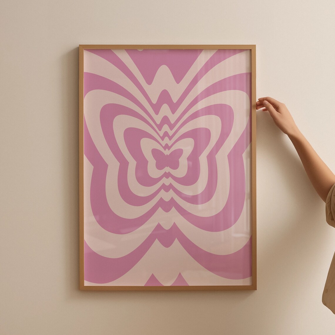 Cute Retro Wall Art Groovy Print Wall Art Prints For Wall Decor Pink Poster Aesthetic Trendy Print