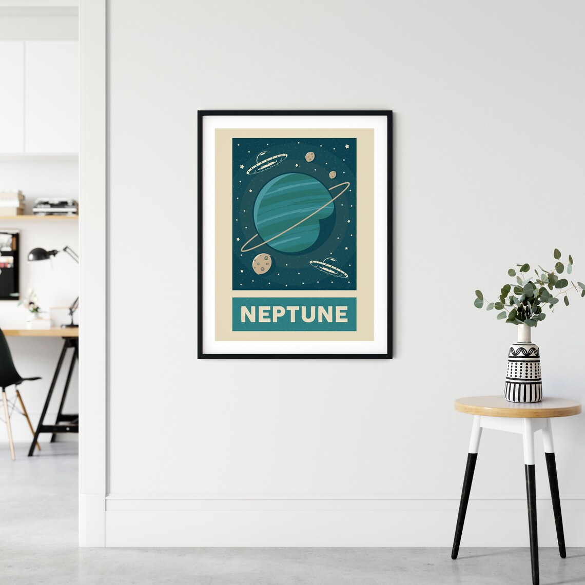 Retro Neptune Print, Solar System Poster - Image 3