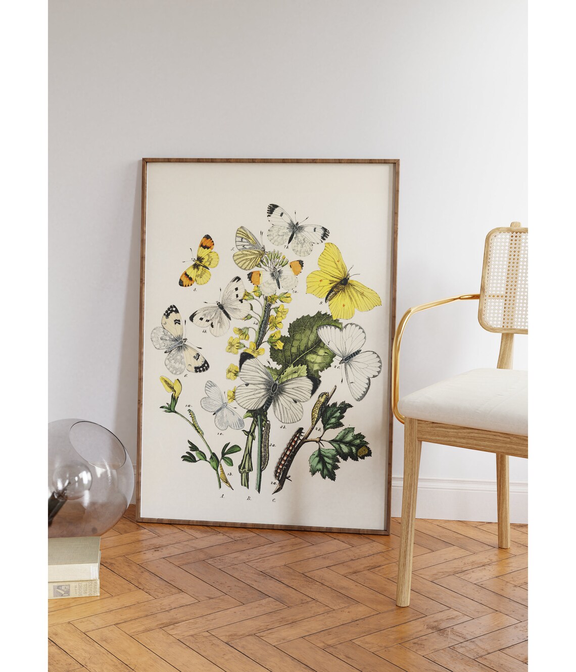 Vintage Butterfly Wildflower Art Print, Floral Decor - Image 3
