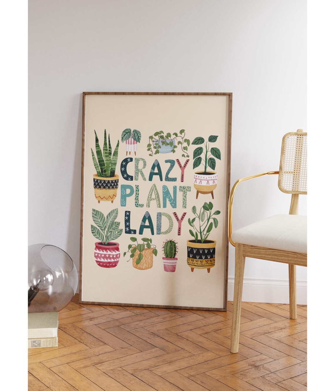 Crazy Plant Lady Cute Potted Plants Gift For Plant Lover Poster - Image 2