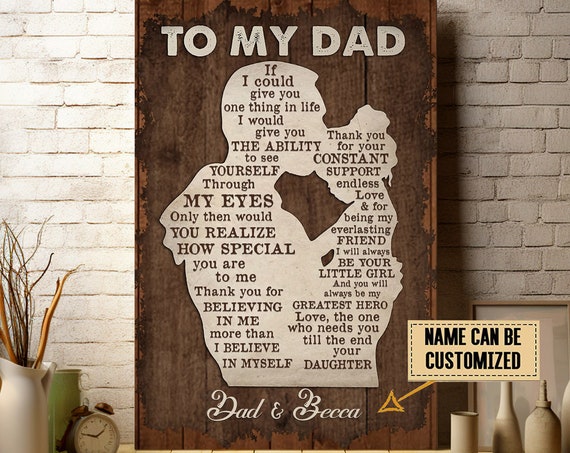 To My Dad Custom Silhouette Poster I Will Always Be Your Little Girl