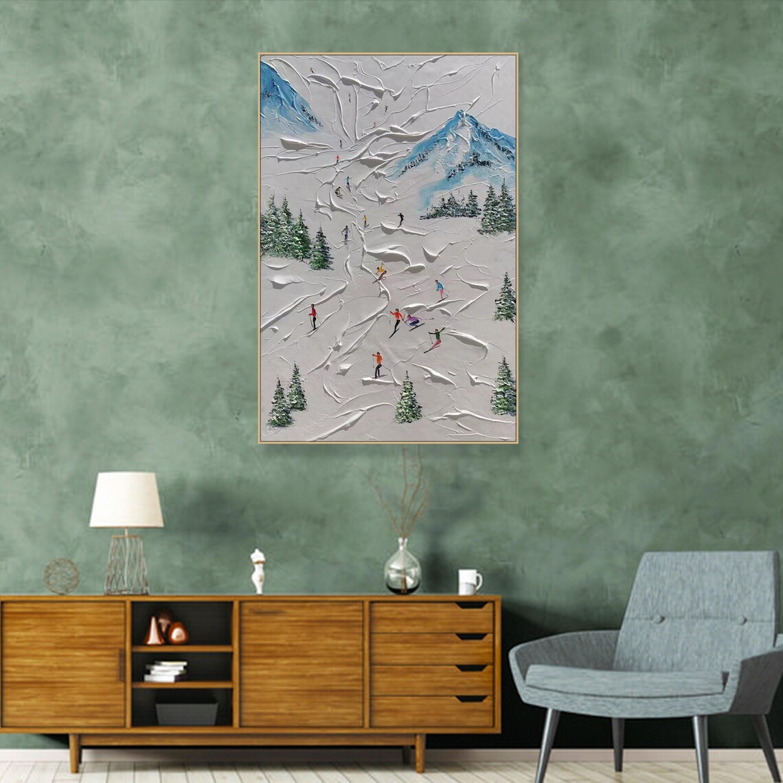 Custom Ski Sport Painting, Personalized Mountain Art - Image 3