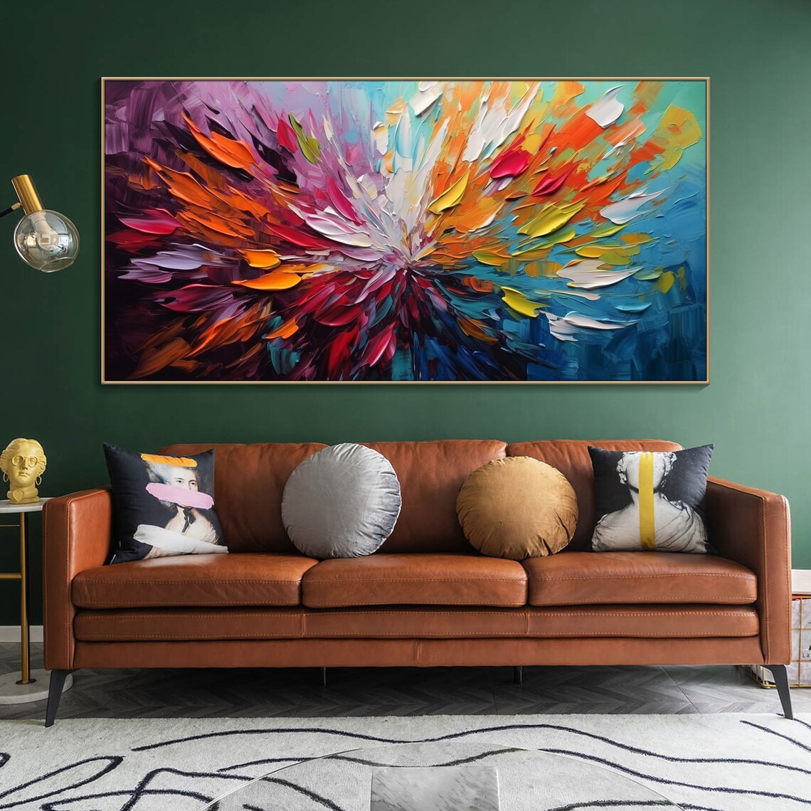 Colorful Flower Abstract Oil Living Room Poster - Image 3