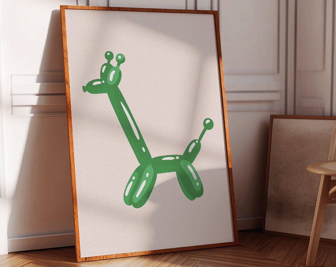 Bubble Balloon Animals Boho Minimalist Art Print