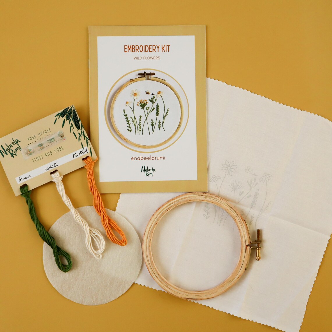 Daisy Embroidery Kit, Wildflowers Art Print - Image 2