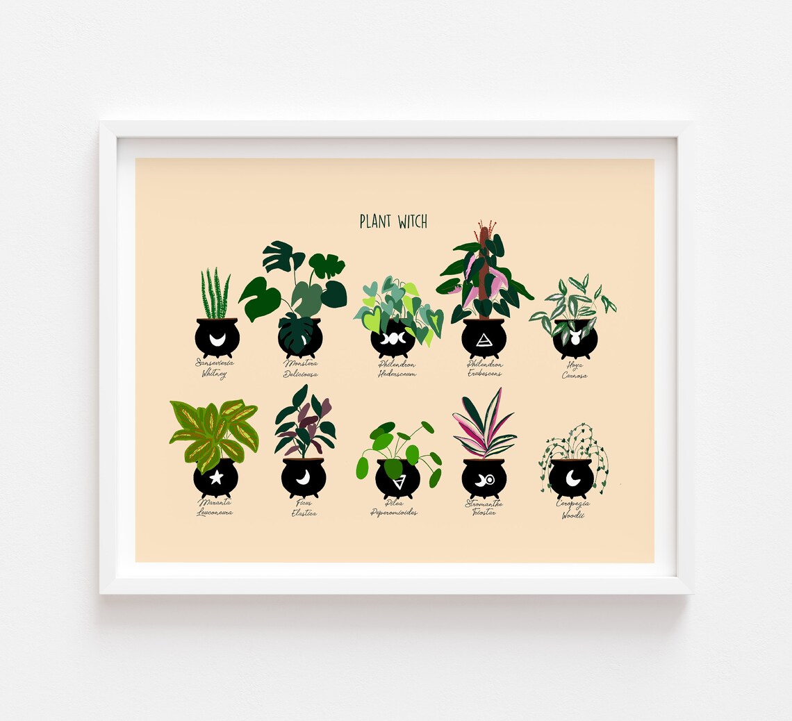 Plant Witch Halloween Art Print, Cauldron Decor - Image 3
