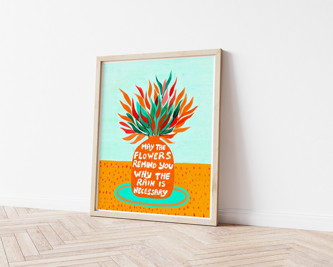 Motivational House Plant Quote Art Print, Modern Botanical - Image 3