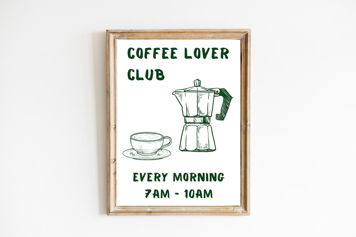 Coffee Lover Club Moka Pot Morning Brew Kitchen Decor Poster - Image 3