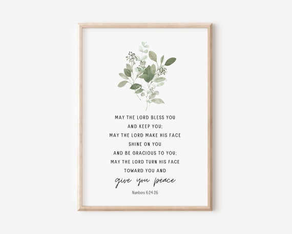 Numbers 6:24-26 Scripture Watercolor Eucalyptus Print