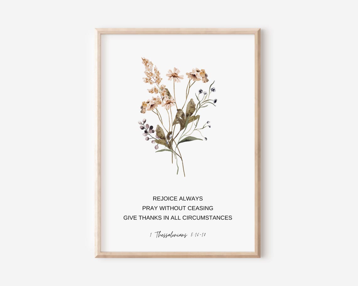Rejoice Always Pray Without Ceasing Wildflower Bible Verse Poster