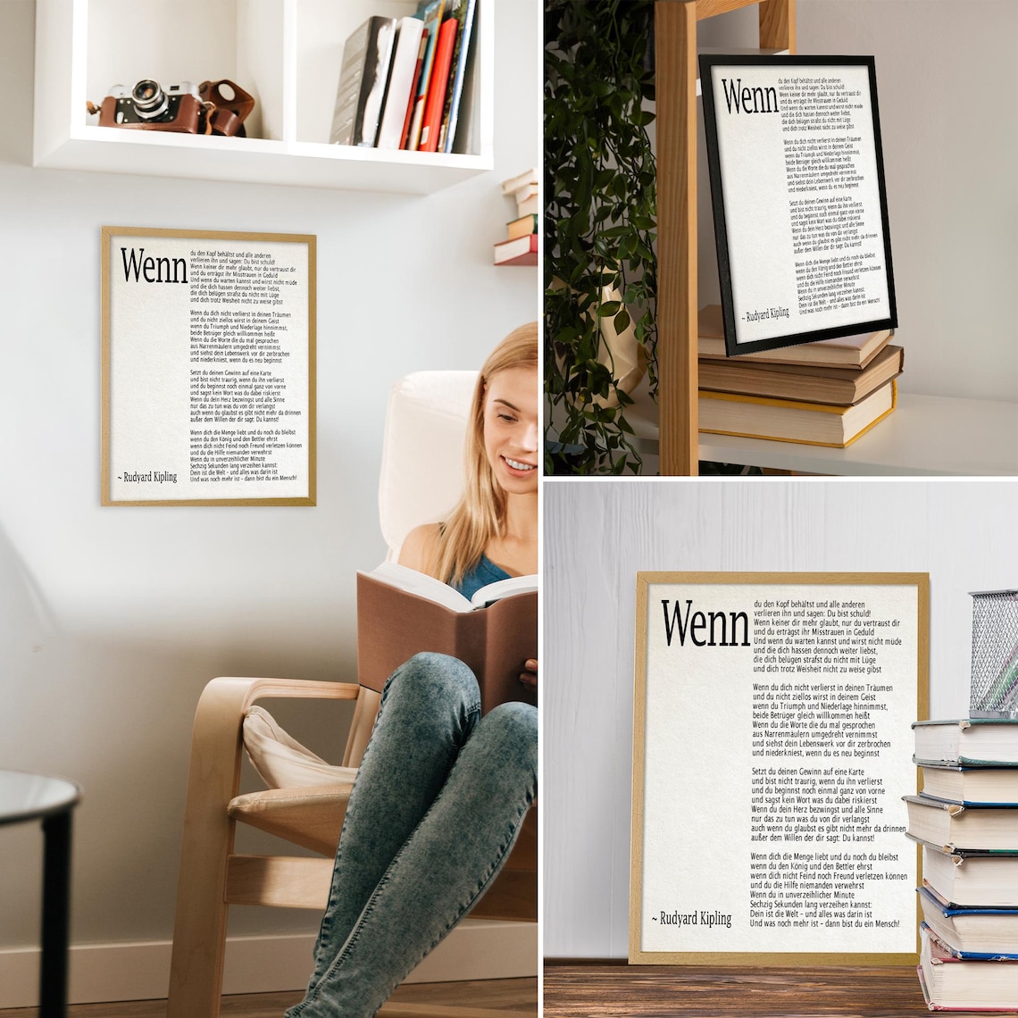 German Poem Wall Art Print, German Typography - Image 2
