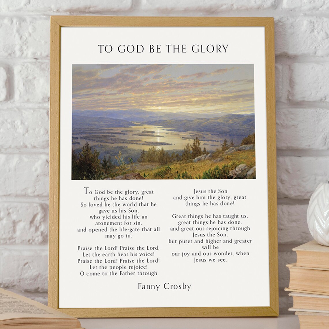To God Be The Glory Fanny Crosby Classic Hymn Verse Art Poster - Image 2