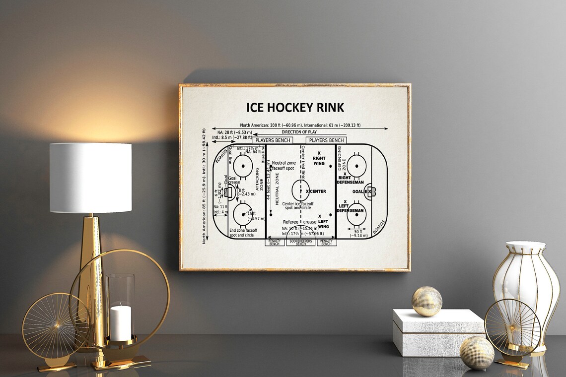 Ice Hockey Rink Poster, Ice Hockey Player Art Print - Image 2