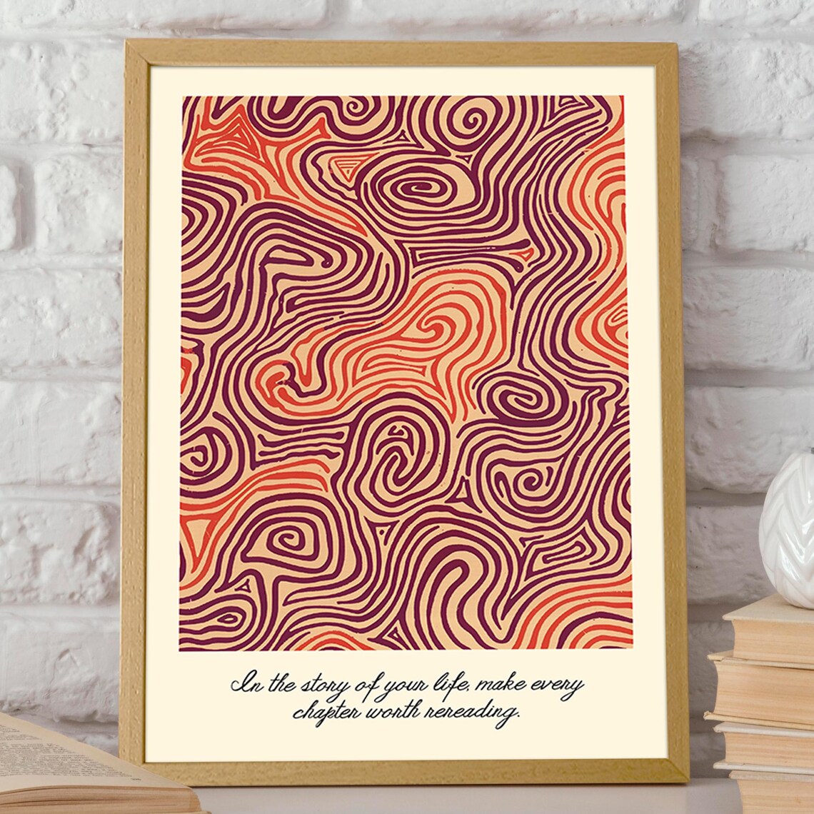 Swirling Abstract, Modern Bohemian Wall Decor - Image 2