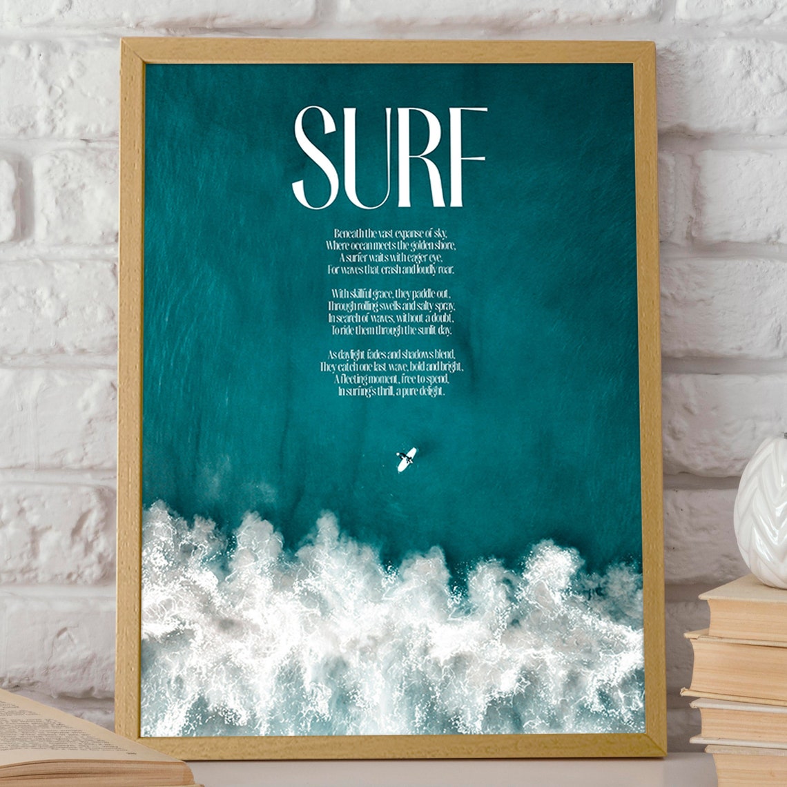 Surf Art Print Captivating Ocean Waves Poster Inspiring Surfing Scene Wall Art For Coastal Decor Enthusiasts - Image 2