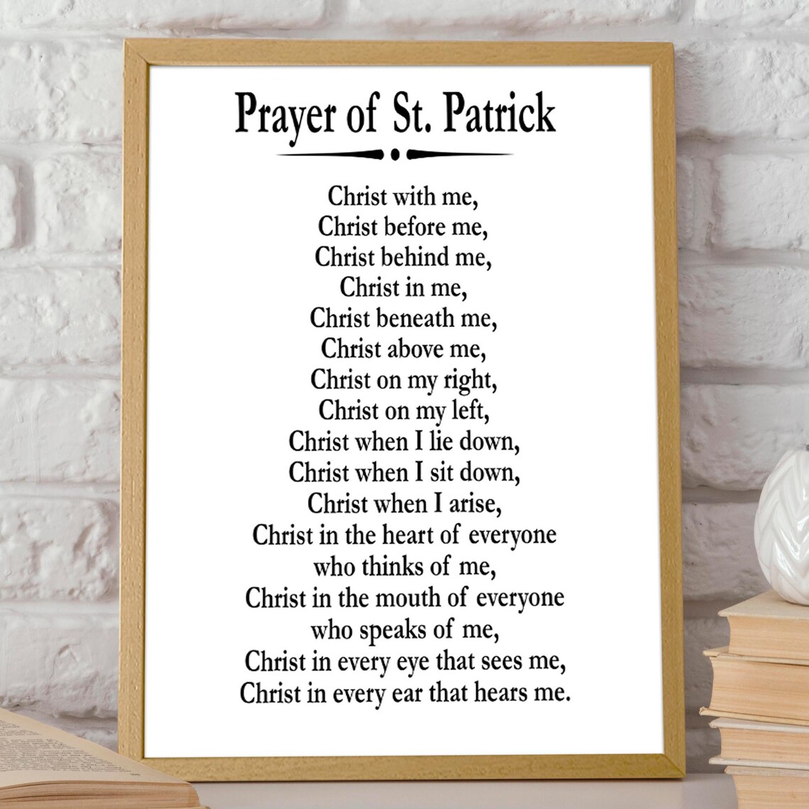 Prayer Of St Patrick, Irish Christian Blessing Art Print