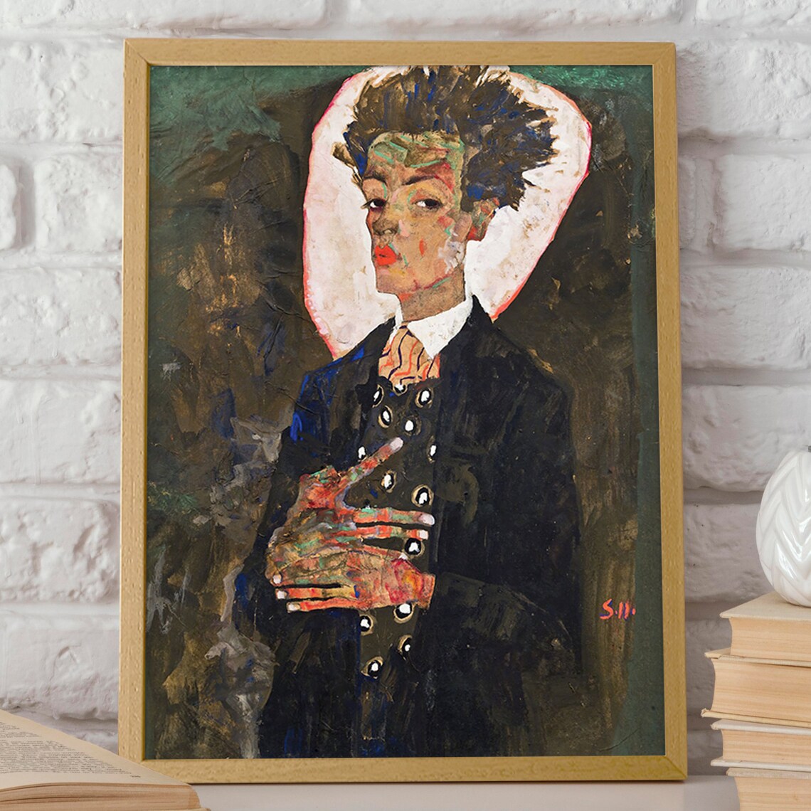 Egon Schiele Self Portrait, Classic Artwork - Image 2
