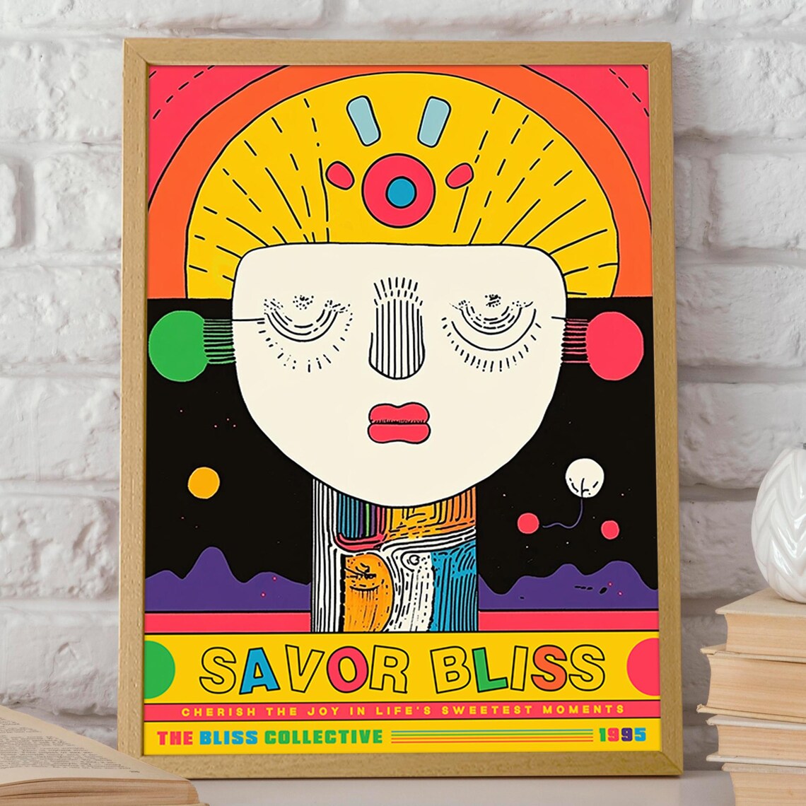 Abstract Face Retro Pop Art Exhibition Poster - Image 2