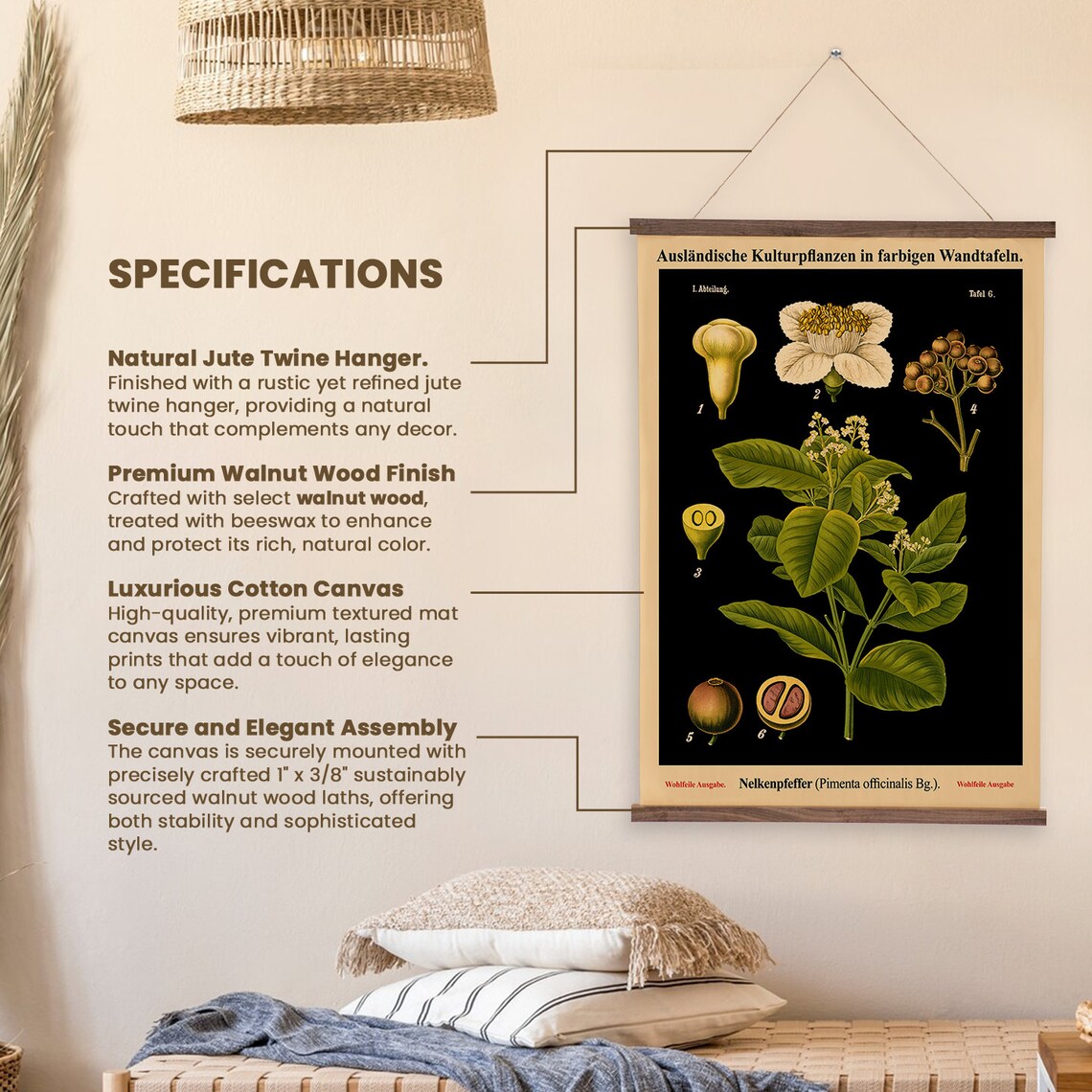 Black Botanical Allspice Plant, Botanical Art Illustration - Image 2