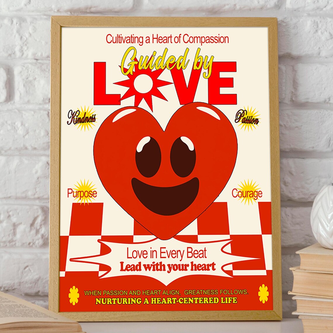 Guided By Love Smiling Heart Motivational Inspirational Wall Art - Image 2
