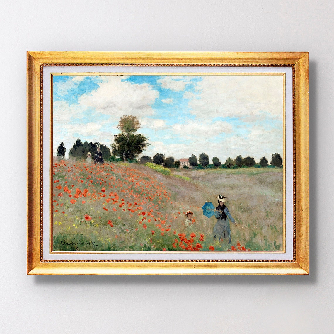 Claude Monet Poppies Field Red Flowers Impressionist Art Poster