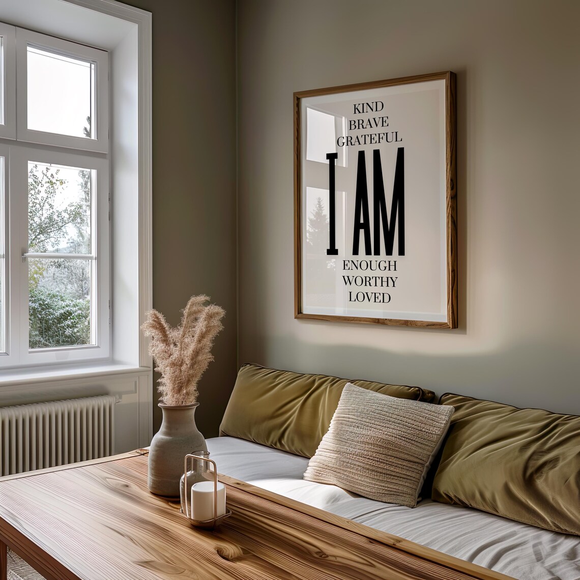 I Am Inspirational Minimalist Affirmation Art Print