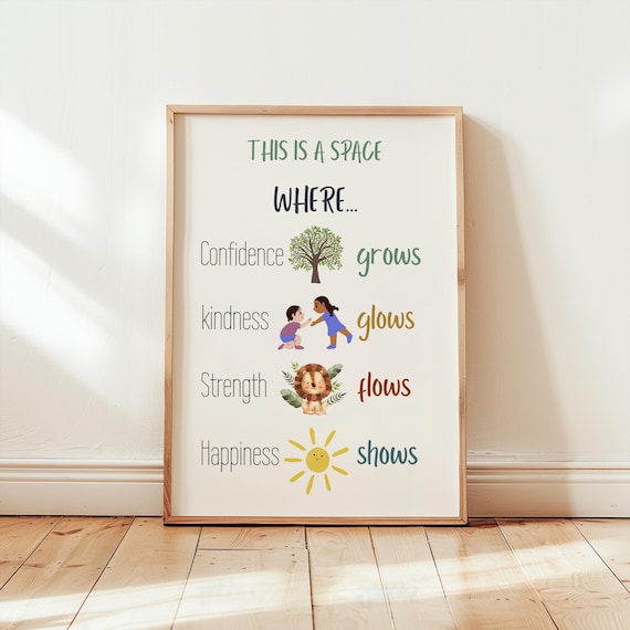 This Is A Space Where Confidence Grows Kindness Classroom Poster