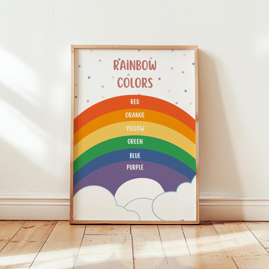 Rainbow Colors Red To Purple Kids Learning Educational Chart Poster