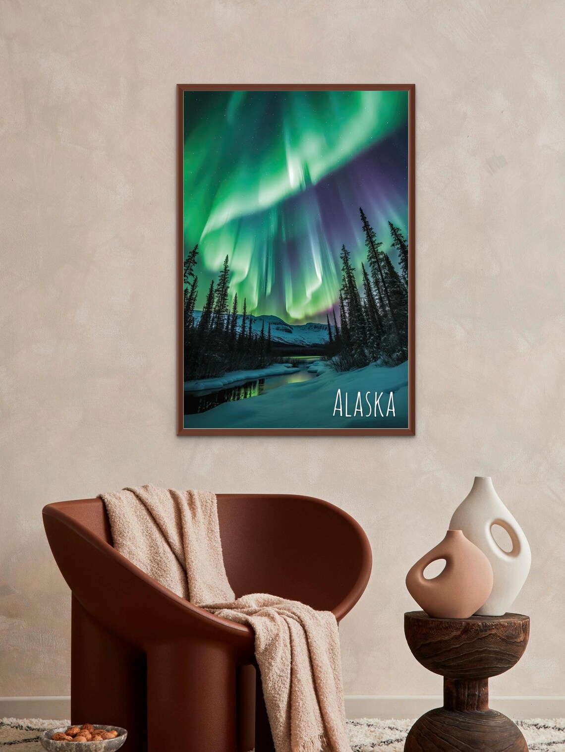 Alaska Aurora Borealis Travel Poster, Nature Decor - Image 2