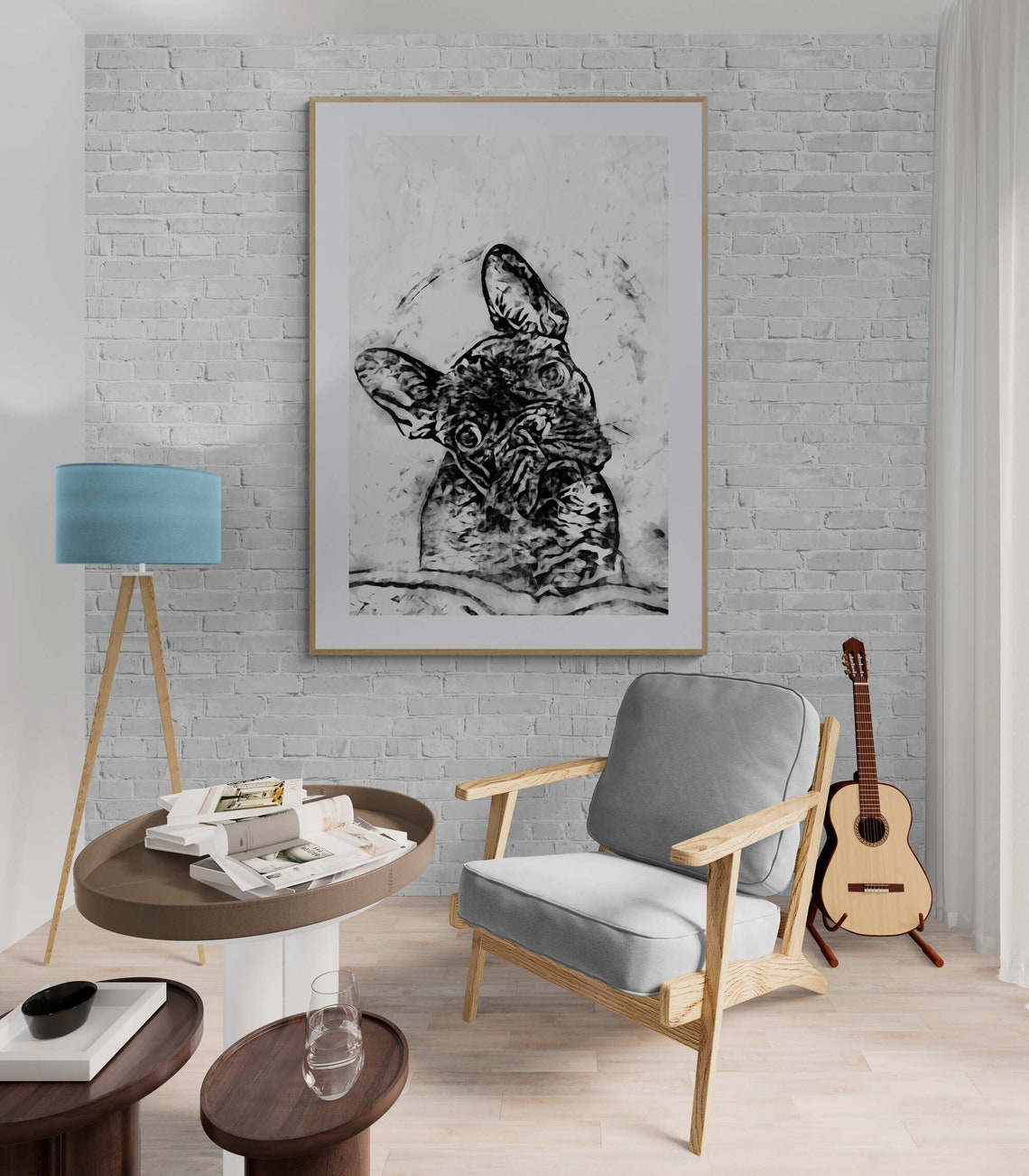 Wall Art Poster Black And White Print French Bulldog Wall Dcor French Bulldog Wall Art Print Wall Living Room Wall Art Entry Hall - Image 5