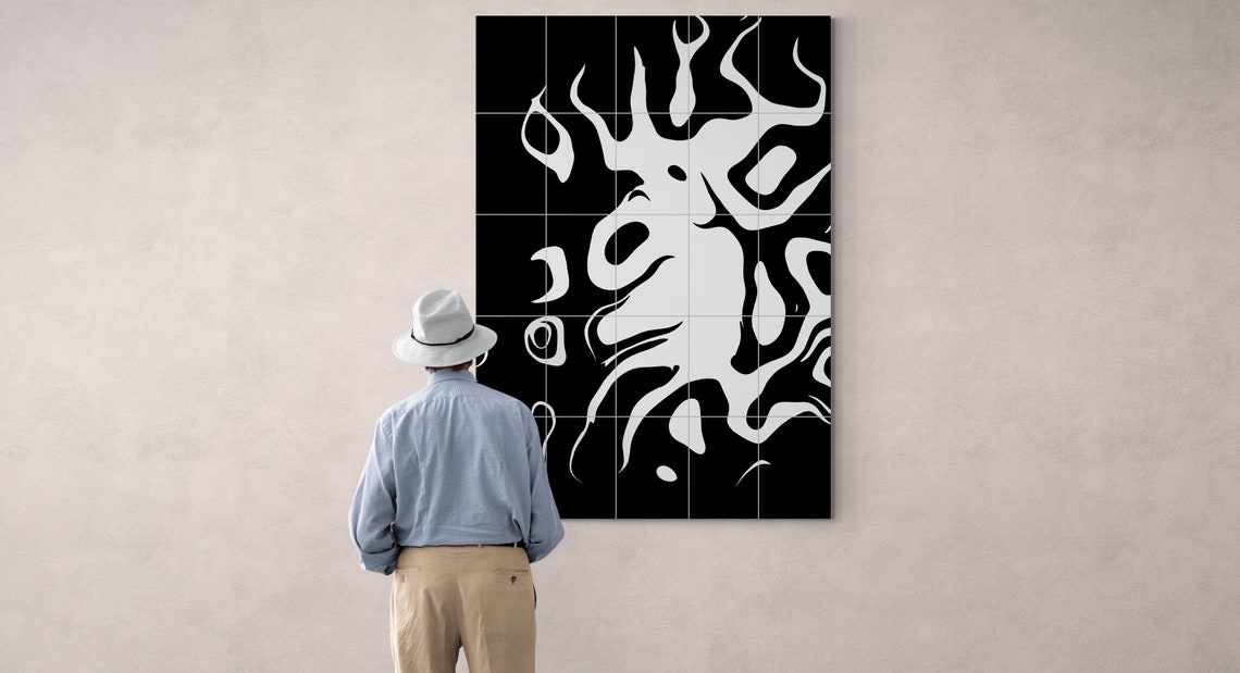 Monochrome Fluid Black and White Abstract Organic Shapes Poster - Image 5