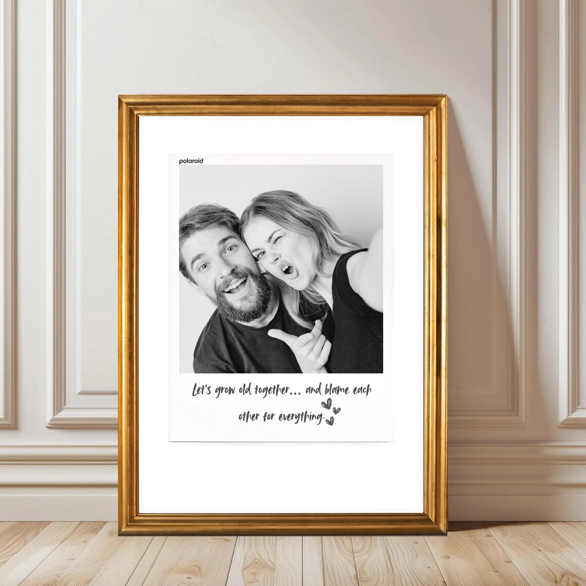 Personalized Polaroid Couple Photo With Romantic Quote Custom Gift Poster - Image 3