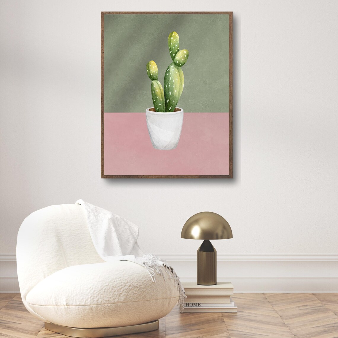 Watercolor Cactus, Boho Minimalist Botanical Art Print - Image 3
