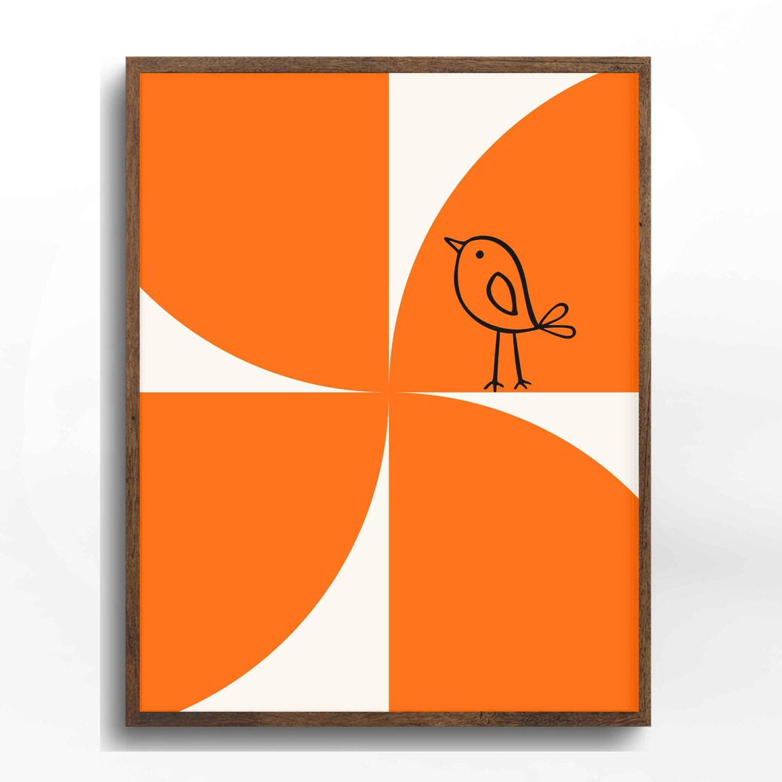 Minimalist Bird Poster, Mid-Century Boho Decor
