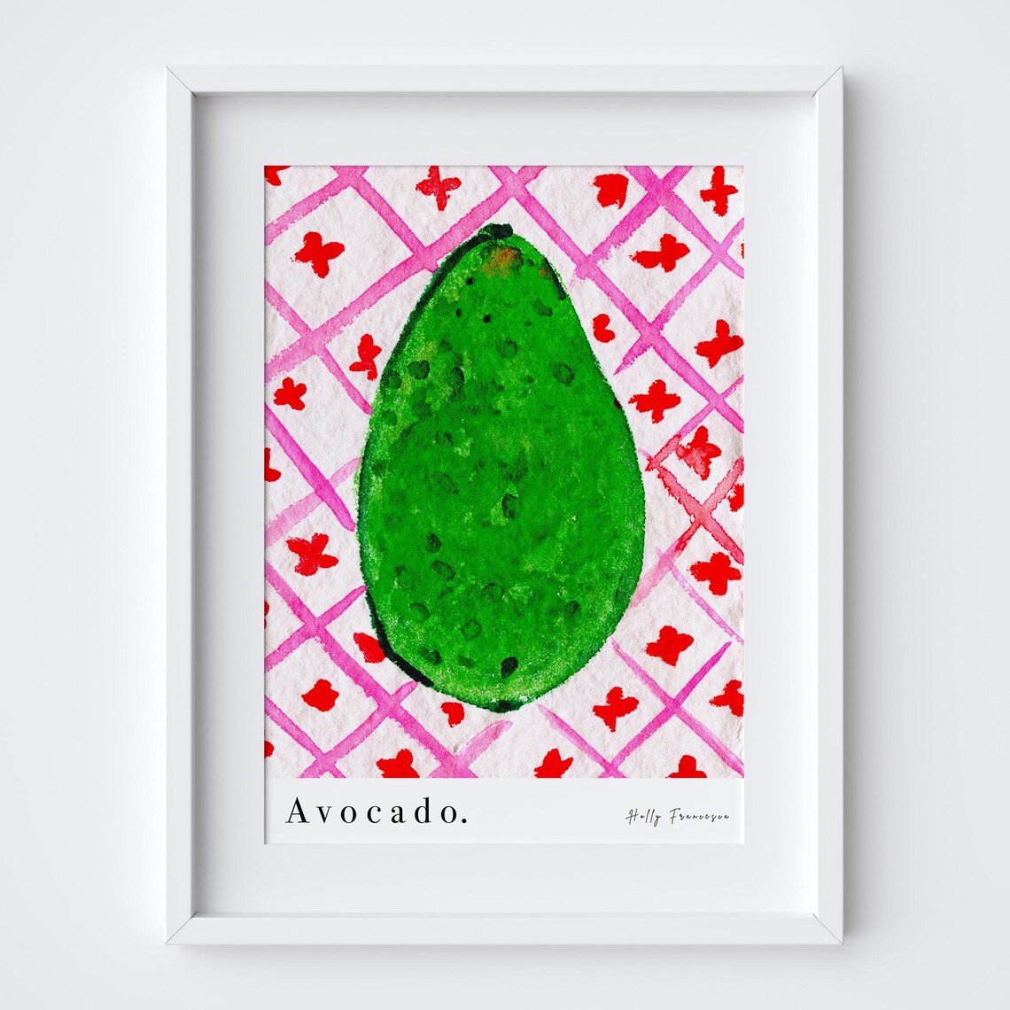 Avocado Watercolour Brunch Art Print, Whimsical Kitchen