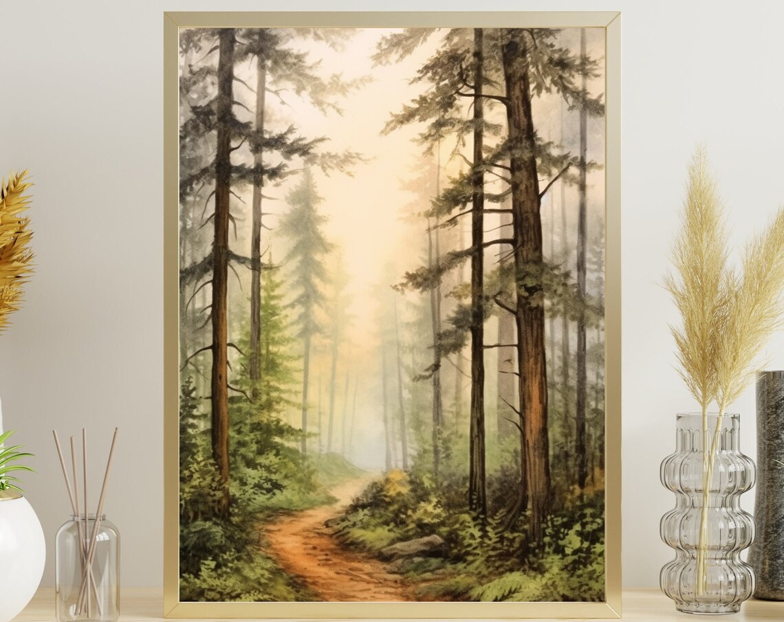 Gentle Forest Trail Watercolor Nature Art Print